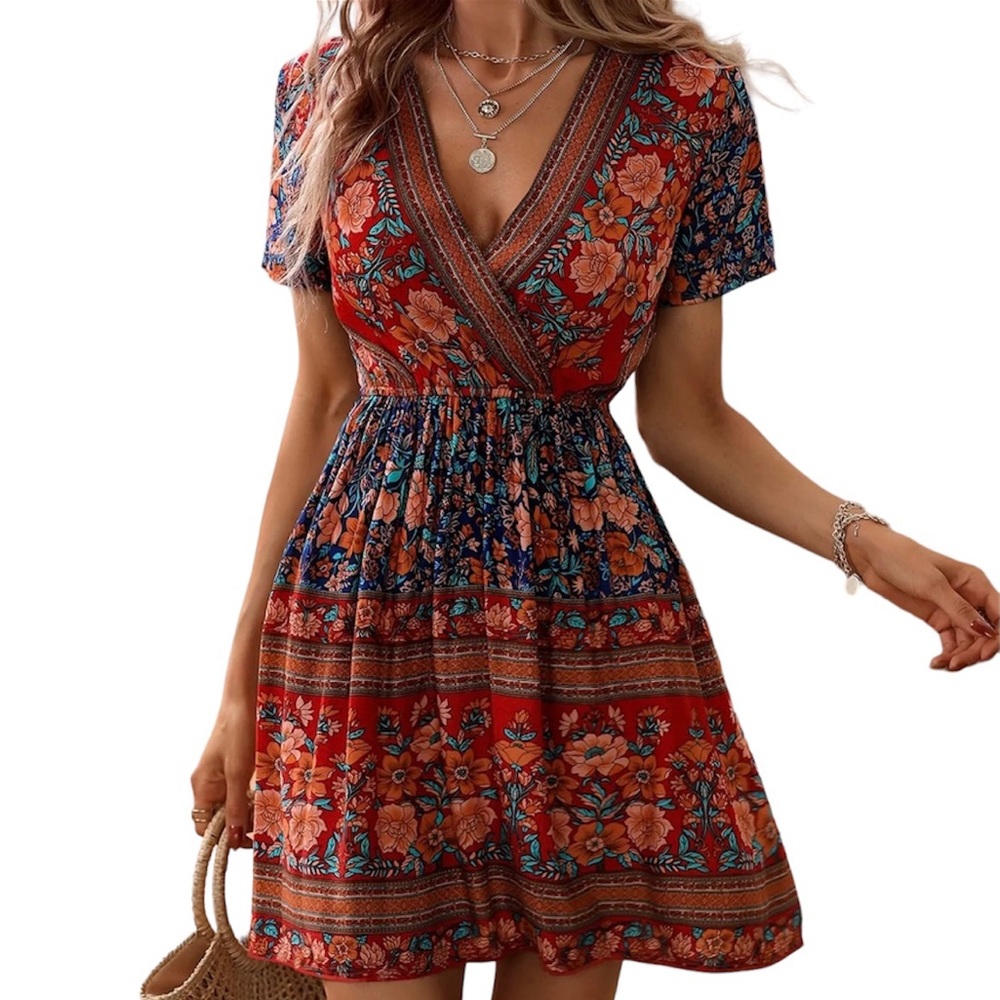 Floral Print Summer/Spring Dress. Sizes available S, M,L, XL - Picture 3 of 5